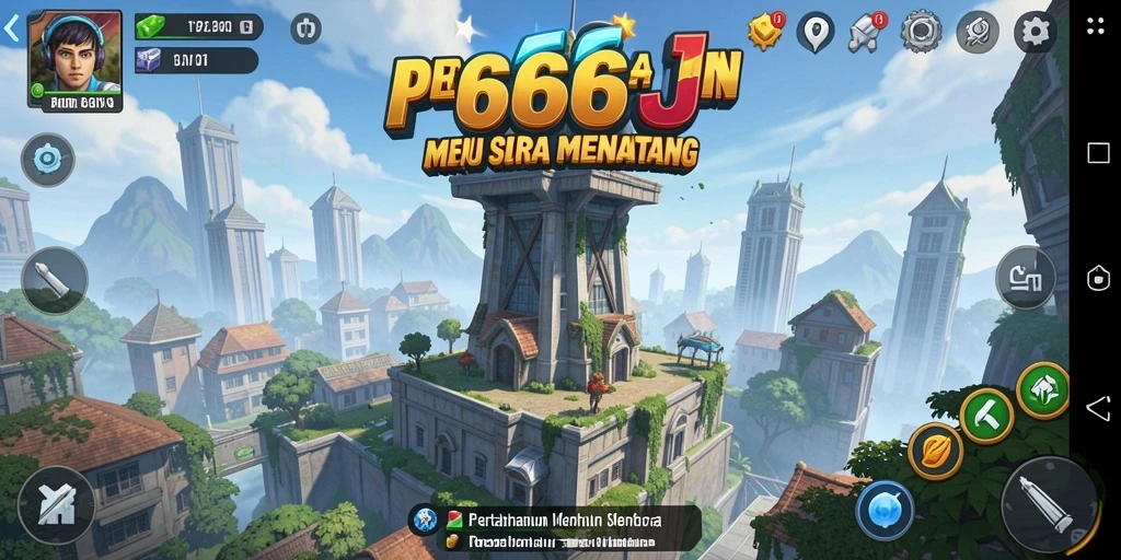 Tangkapan layar gameplay 666J yang menegangkan dalam arena Tower Defense.