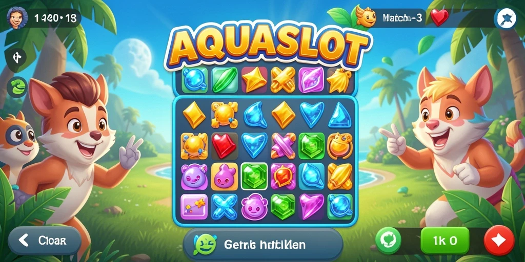 Menampilkan gameplay AQUASLOT yang seru dan penuh warna.