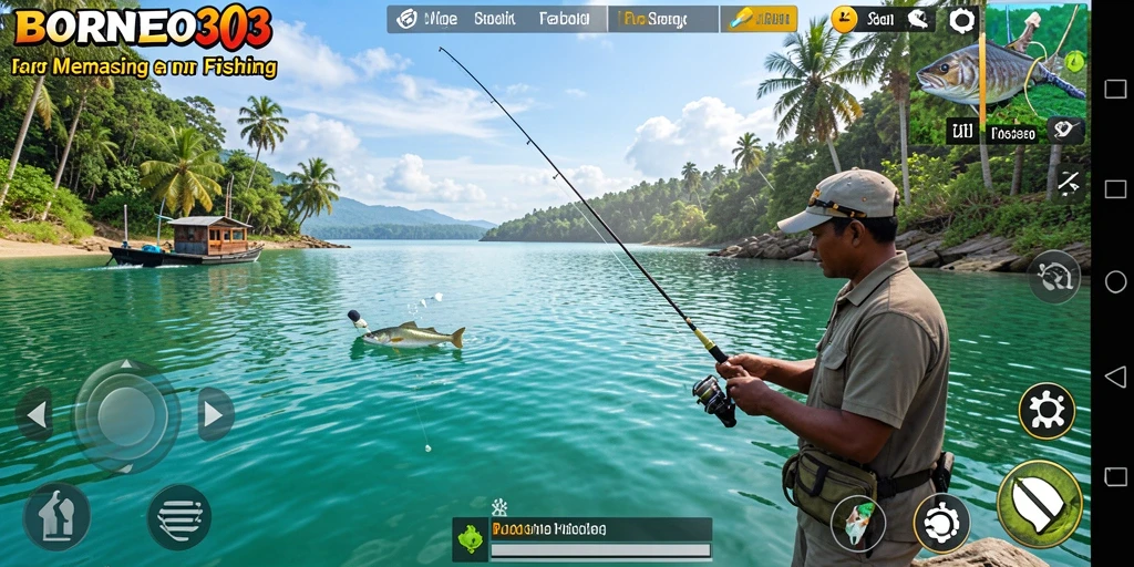 Gameplay menarik dan realistis di BORNEO303 dengan suasana memancing yang tenang.