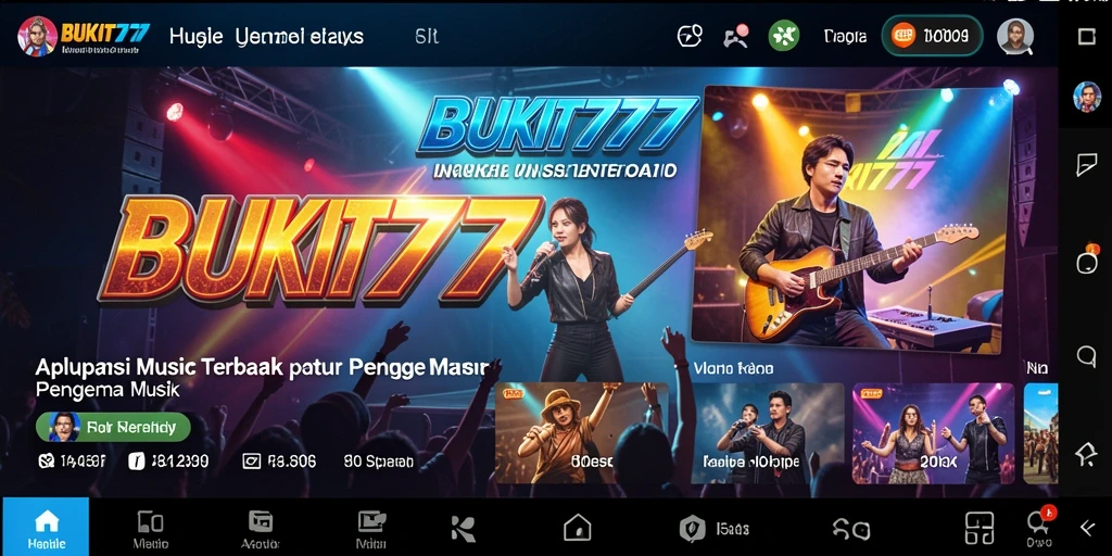 Screenshot utama BUKIT777 menampilkan pengalaman mendengarkan musik yang menyenangkan.