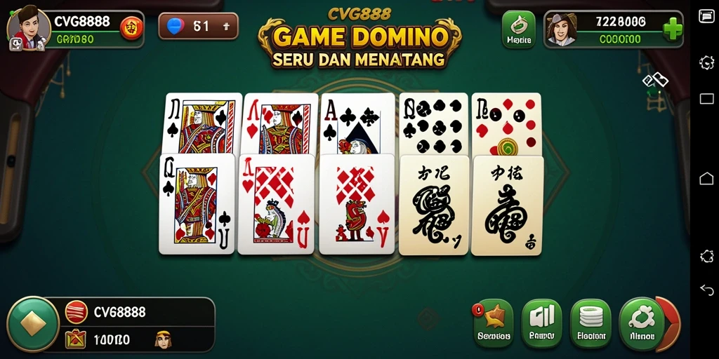 Tampilan gameplay Domino yang seru dan interaktif di CVG8888.