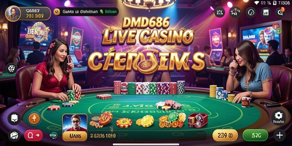 Gameplay seru DMD686 dengan dealer langsung di kasino.