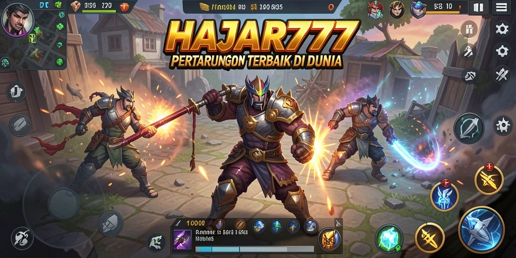 Screenshot utama HAJAR777 menampilkan aksi pertarungan yang mendebarkan di arena Battle Royale.