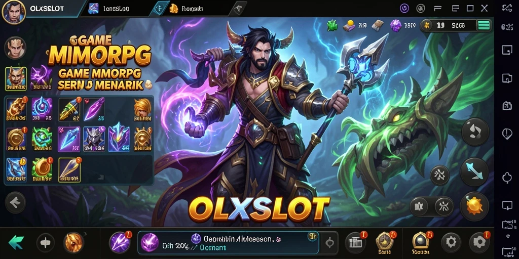 Screenshot gameplay OLXSLOT dengan pertarungan epik dan petualangan menarik.