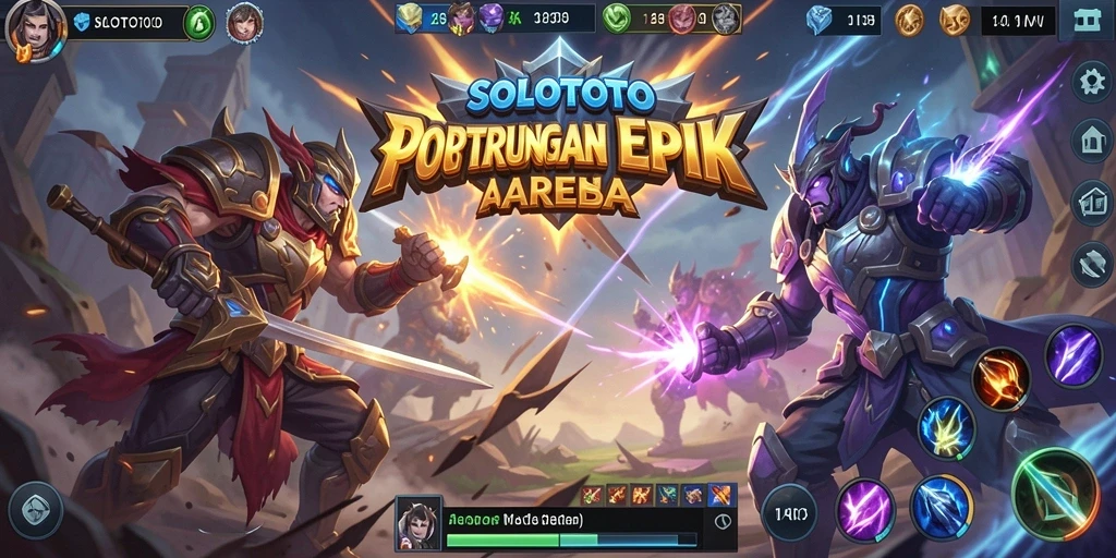 Tangkapan layar menunjukkan aksi seru dalam permainan MOBA.