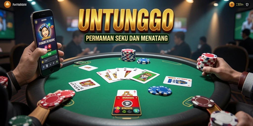 Screenshot UNTUNGGO menunjukkan gameplay seru dan interaksi pemain poker.