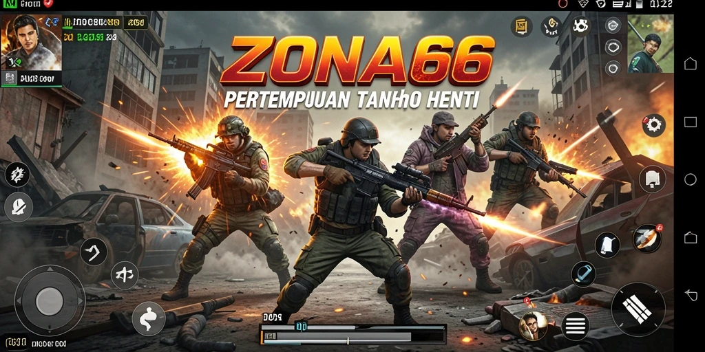 Tampilan seru dari gameplay ZONA66 yang penuh aksi.